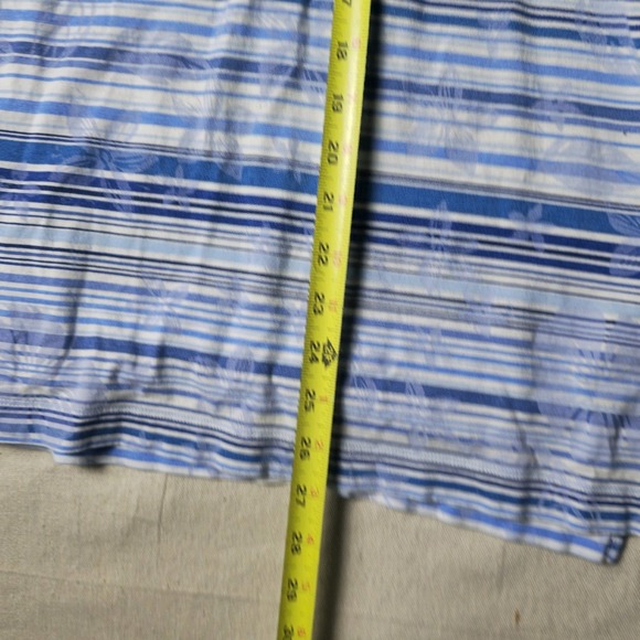 Tommy Bahama Blue White Striped Golf Short Sleeve Casual Polo Men's Size XLarge - Picture 6 of 16